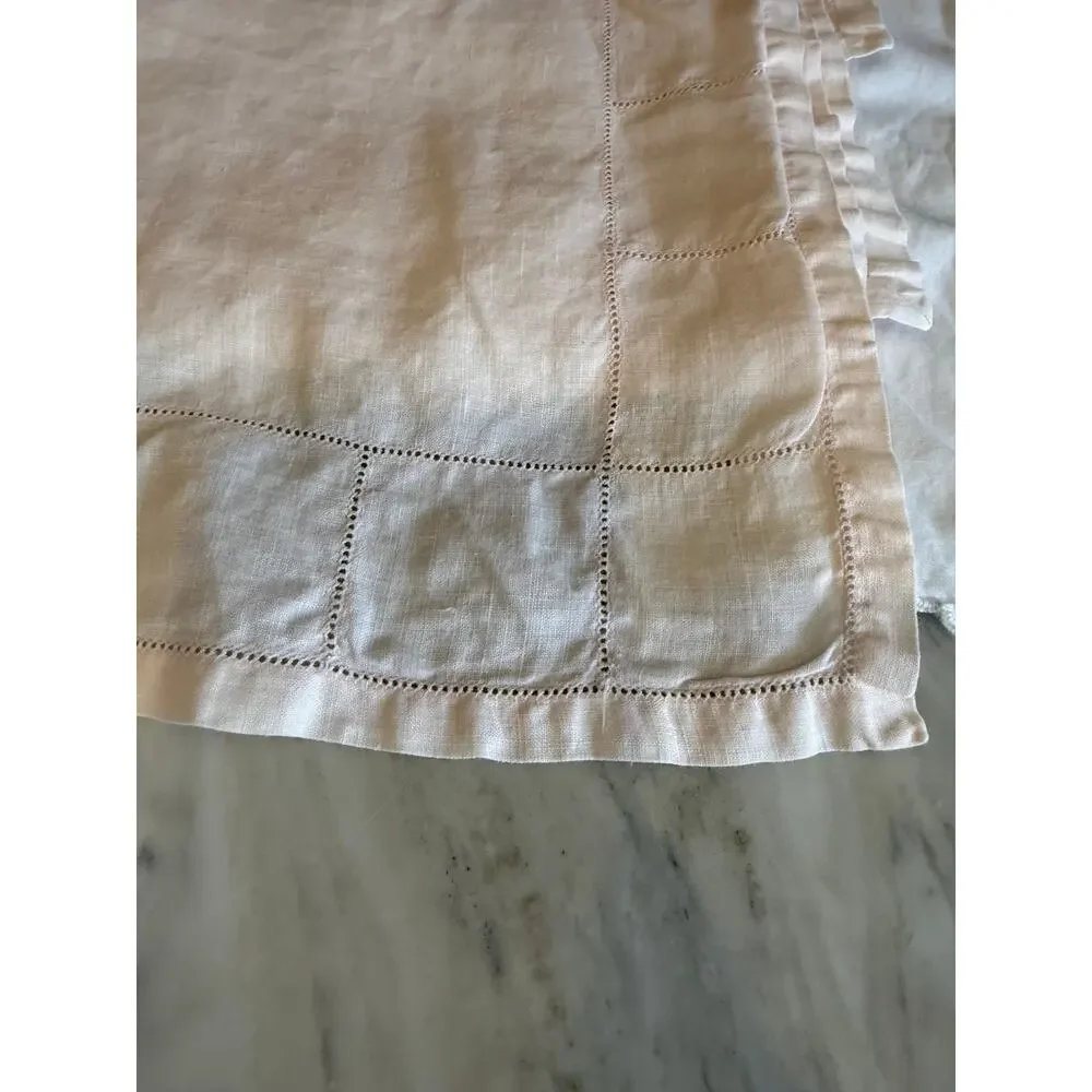 Lot of Vintage Cutwork Table Linens Table Runners Napkins White Pink